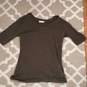 A dark green shirt